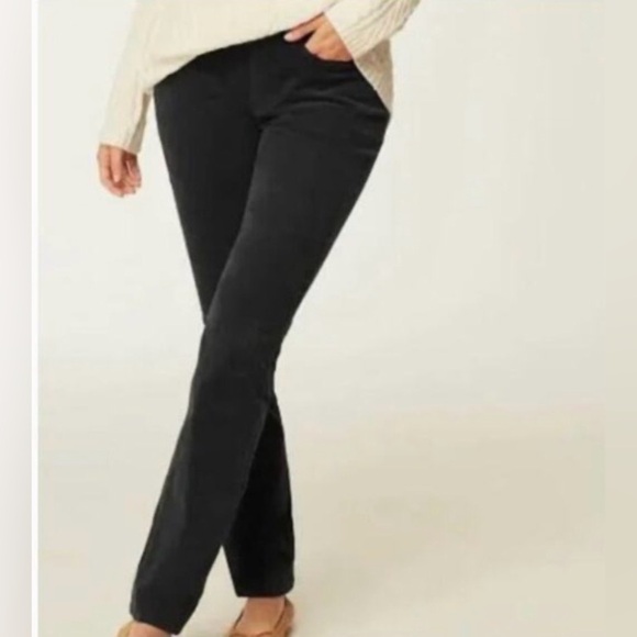 J. Jill Denim - J. Jill Black Straight Leg Corduroy Pull on Pants size Large